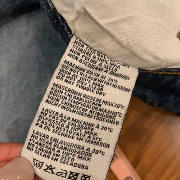 R13 Distressed Hem High Waist Crop Denim Jeans - Picture 15 of 15